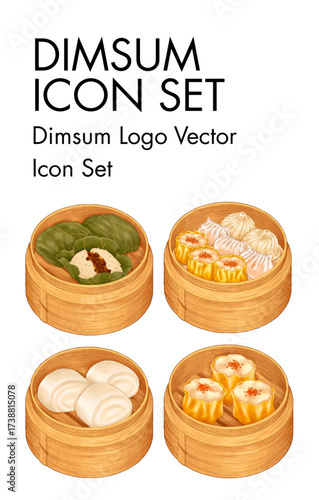 Dimsum Logo vector Icon set 