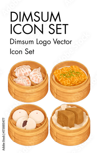Dimsum Logo vector Icon set 