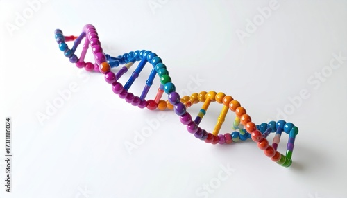 Discover the vibrant DNA structure, a colorful representation of scientific innovation and genetic research for educational and promotional materials