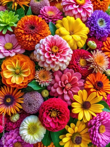 Wallpaper Mural Brightly colored flowers forming a dense cluster Torontodigital.ca