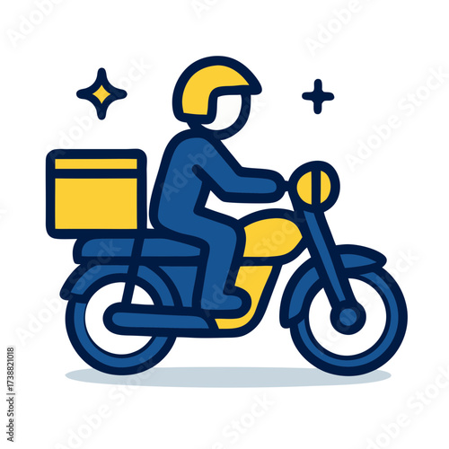 Efficient logistic solutions with fast motorcycle delivery courier service illustration for online orders and shipping