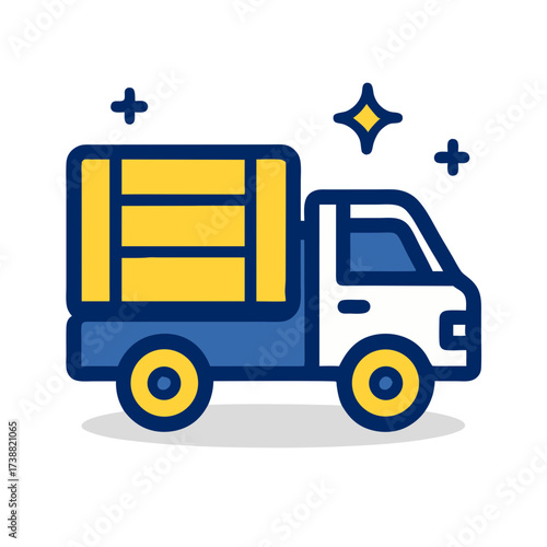 A clean and efficient blue truck icon symbolizing fast and reliable logistic services for modern delivery needs and commercial transportation