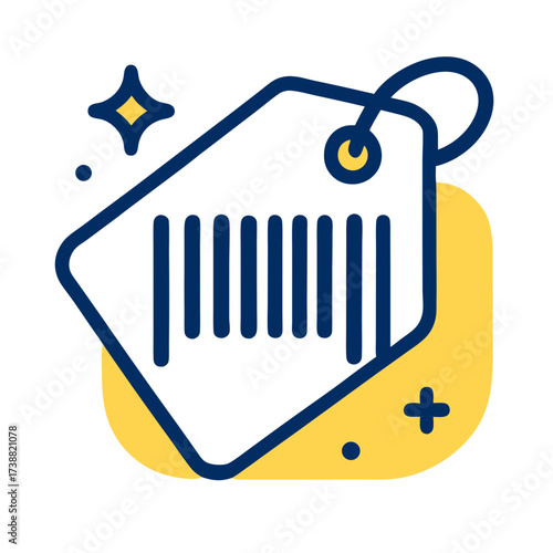 Barcode price tag icon for efficient inventory management, product tracking in logistic and package delivery systems