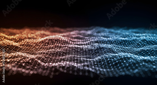 Abstract Network Data Waves Background Image