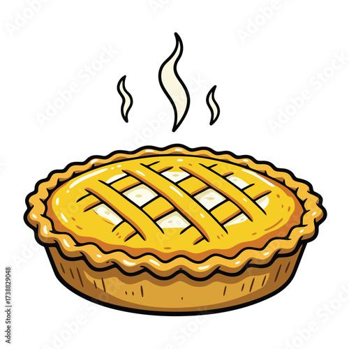 Deliciously Baked Golden Pie with Steaming Hot Crust.