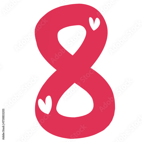 Red Numeric eight 