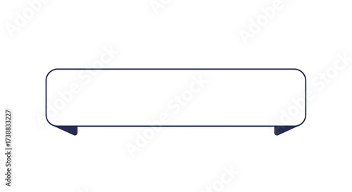 Simple white banner with rounded corners and subtle blue accents, isolated on a white background.