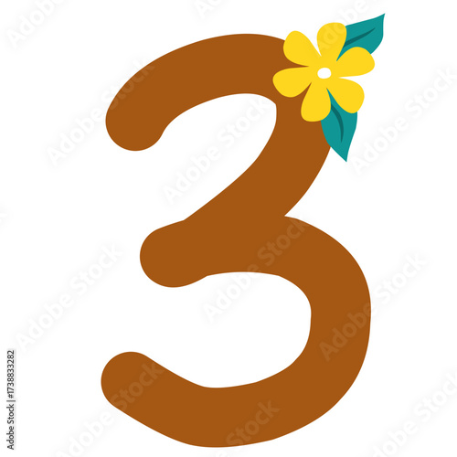 Brown Numeric three