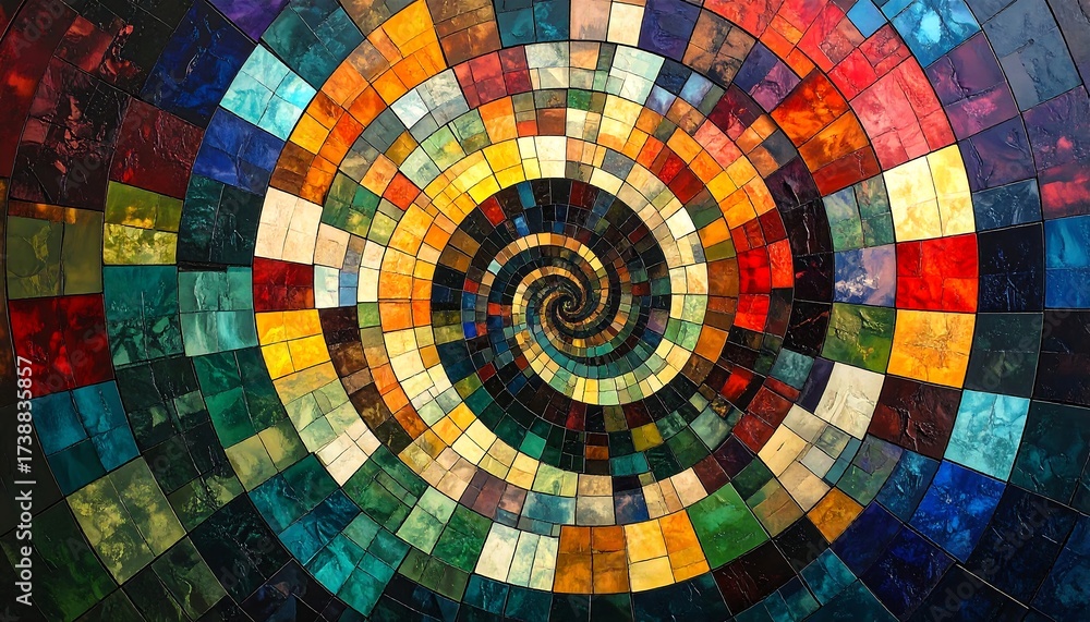 Fototapeta premium Abstract Spiral Tiles