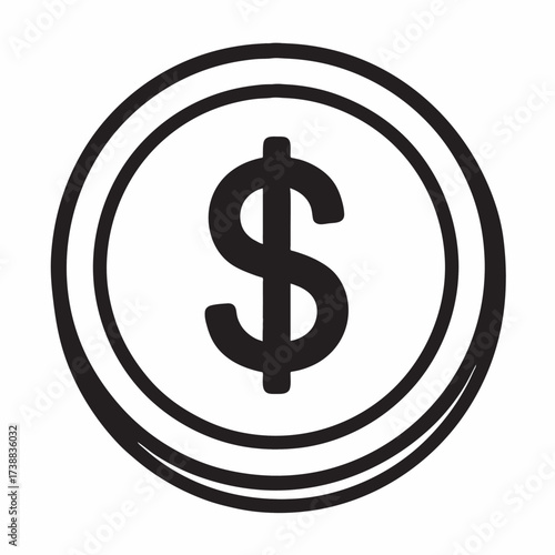 Get rich now with simple vector coin symbol of dollar currency