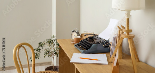 Vintage typewriter and lamp...