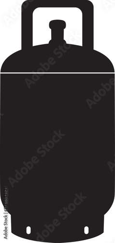 silhouette of gas cylinder  