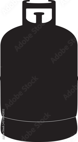 silhouette of gas cylinder  