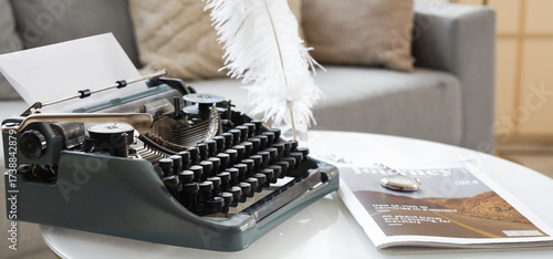 Vintage typewriter with fea...