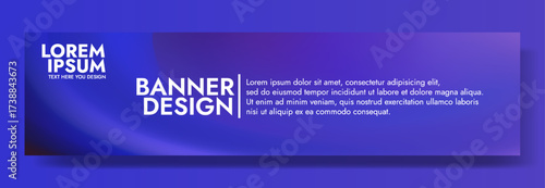 A dynamic and modern banner template with an electric indigo and vibrant purple wave.