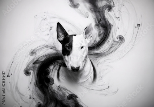 Majestic Canine Emerging from Fluid Motion