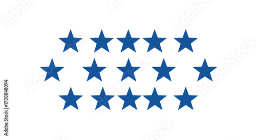 Blue Stars on White A Symbol of Unity and Guidance in Design