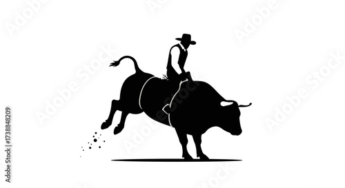 Rodeo Rider Silhouette A Wild Ride in Black and White