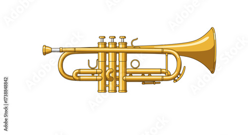 Golden Trumpet Illustration for Musical Enthusiasts and Designers