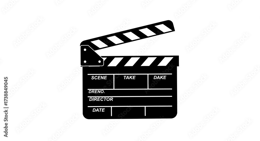 Fototapeta premium Clapperboard Illustration for Film Production and Creative Projects