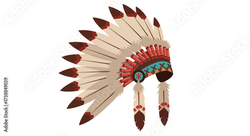 Native American Headdress Illustration A Symbol of Heritage and Culture