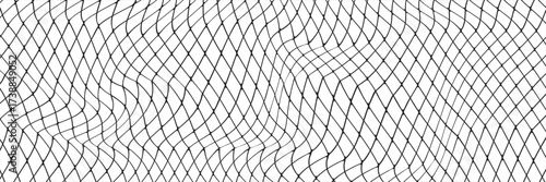 Steel wire chain link fence seamless pattern. Metal lattice with rhombus, diamond shape silhouette. Grid fence background.