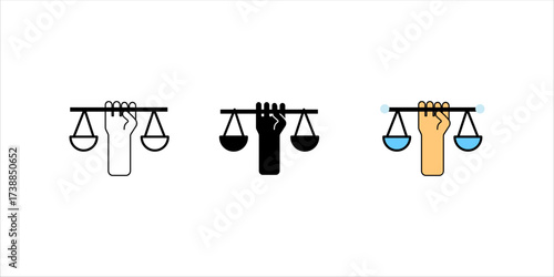 Civil rights icon suitable for info graphics, websites and print media and interfaces. Line vector icon. Human face, head, line vector icon set.