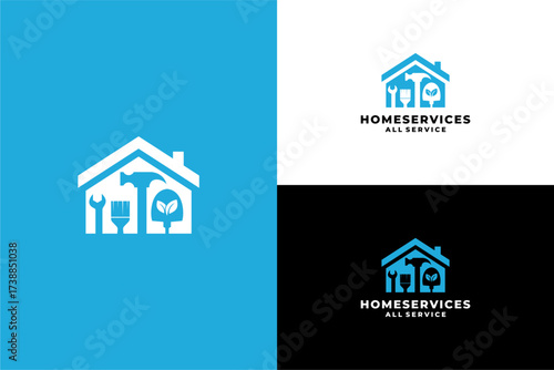 Home services and garden care logo design