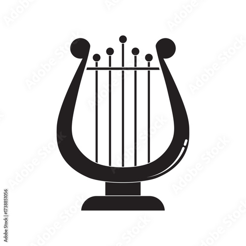 harp musical instrument flat icon vector