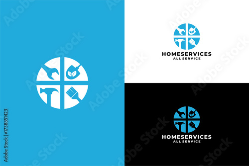 Home services and garden care logo design