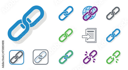 Collection of Link Icons in Various Styles.