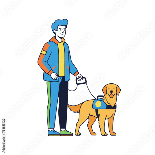 person with guide dog