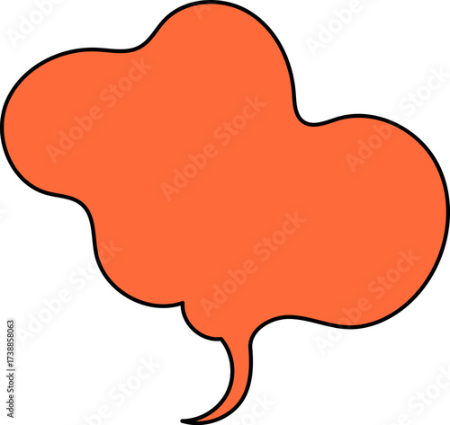 Orange speech bubble with a black outline