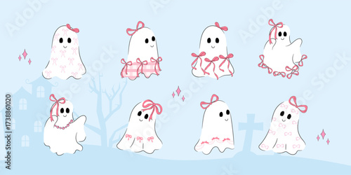 Whimsical coquette Ghost Girl Element Vector