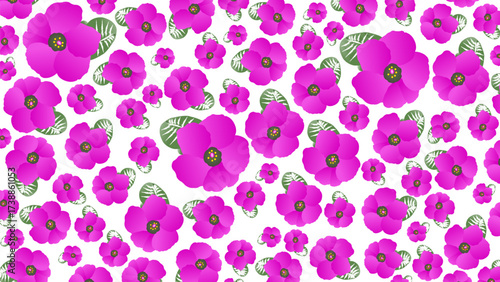 Seamless Purple Floral Pattern with Bright Blossoms for Decorative Backgrounds