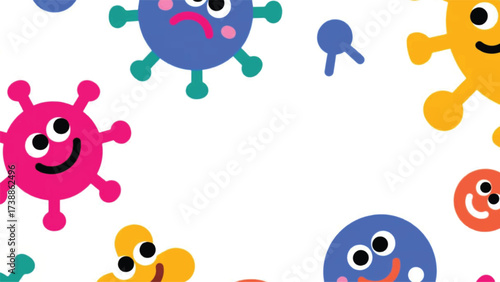Funny Dangerous Virus Illustrator Artwork Banner Background Design Template 