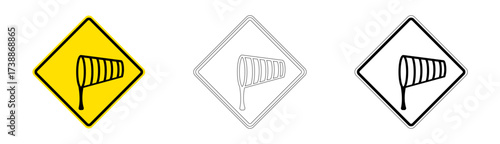 Crosswind Traffic Sign in Vector Format