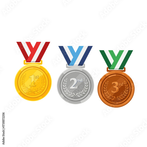 Gold Silver Bronze Medals Award Ceremony.