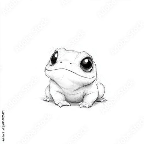 Cute cartoon frog illustration with big eyes and friendly smile