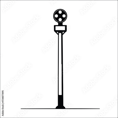 Vector silhouette of a retro lollipop stand illustration