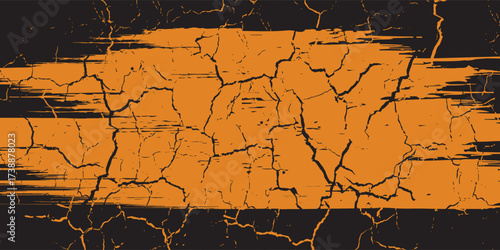 orange black brush Car sticker wrap pattern banner abstract sporty lines black orange color combination grunge brush modern pattern racing motorsport vector design. illustration
