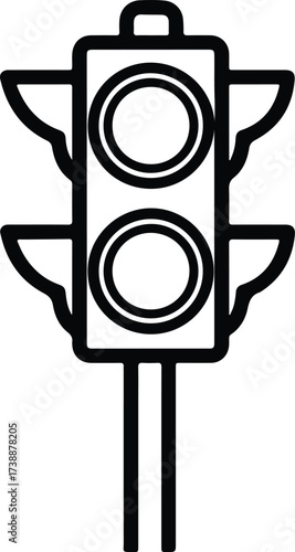 Vector silhouette simple traffic light design illustration