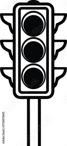 Vector silhouette traffic light signal road safety illustration