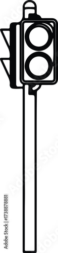 Vector silhouette vintage traffic light signal symbol illustration