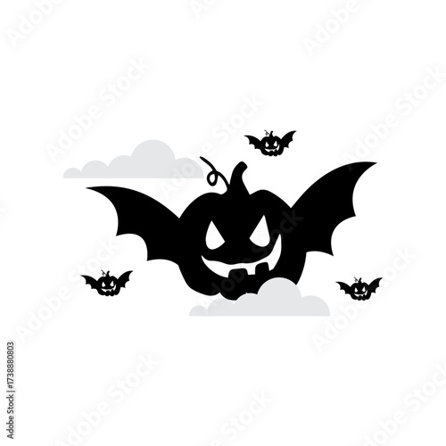 Design Vector Pumpkin Happy Halloween 2025 for festival day element icon 