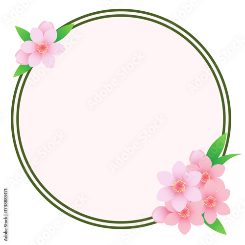 グラデーションが綺麗な花で縁取ったフレームのイラスト素材
