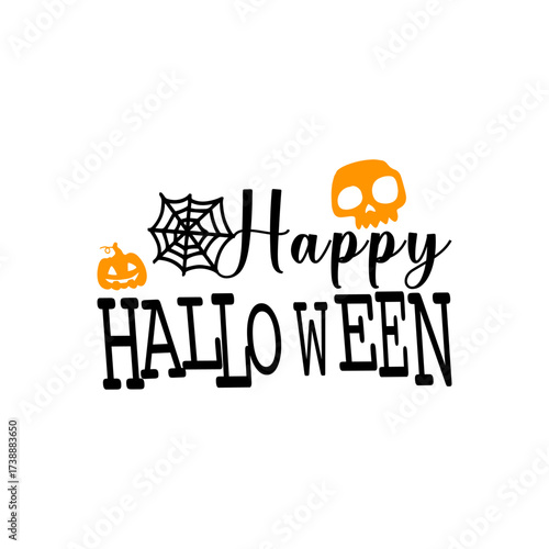 Design Vector Typography Happy Halloween 2025 for festival day element icon 