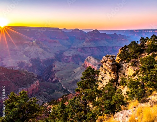 Grand Canyon Sunrise Landscape.