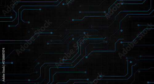 Abstract Blue Circuit Board Technology Backdrop