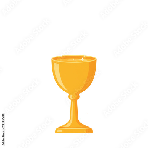 Yellow chalice with candlelight in minimalist style  